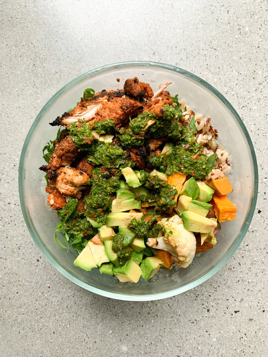 chicken veggie nourish bowls