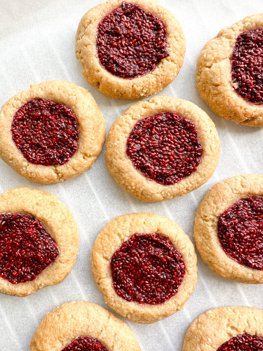 chia raspberry jam drops